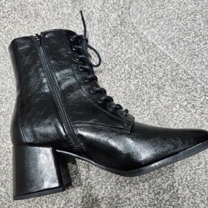 Sleek Black Lace-Up Boots